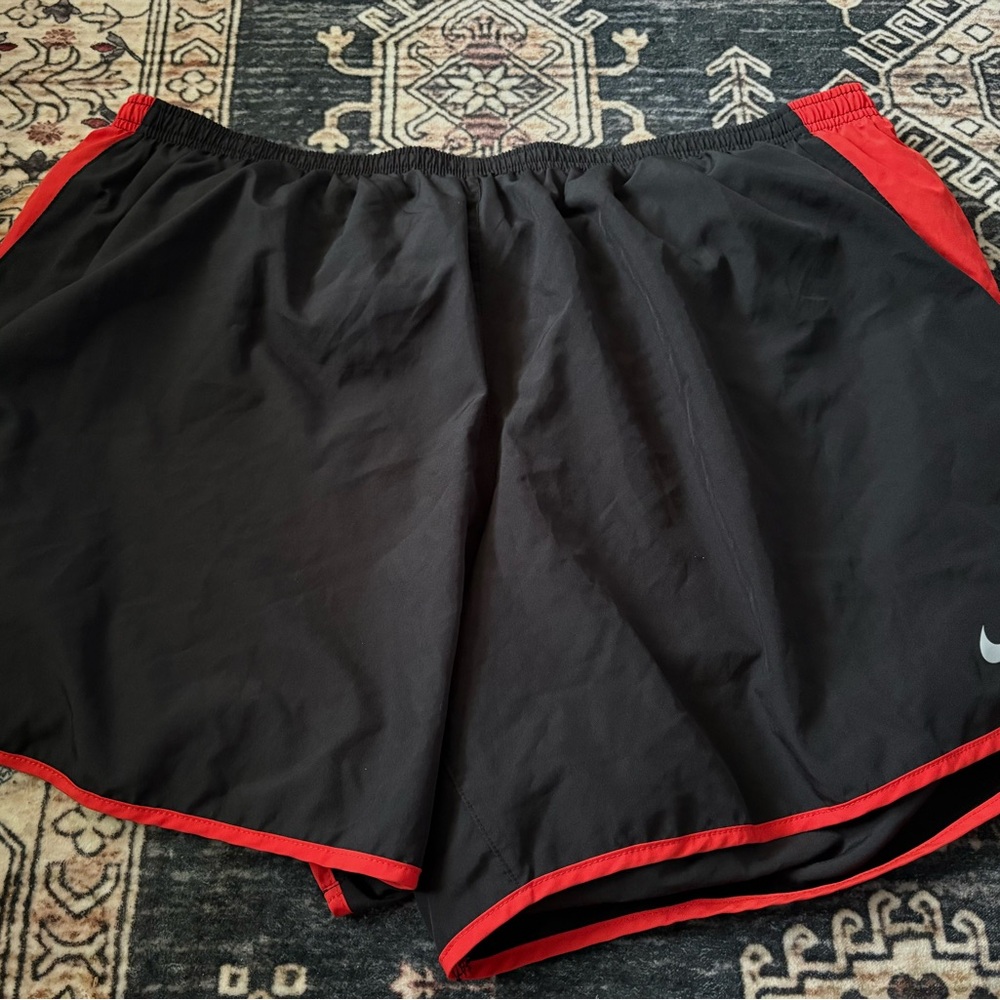 Nike Black and Red Athletic Shorts